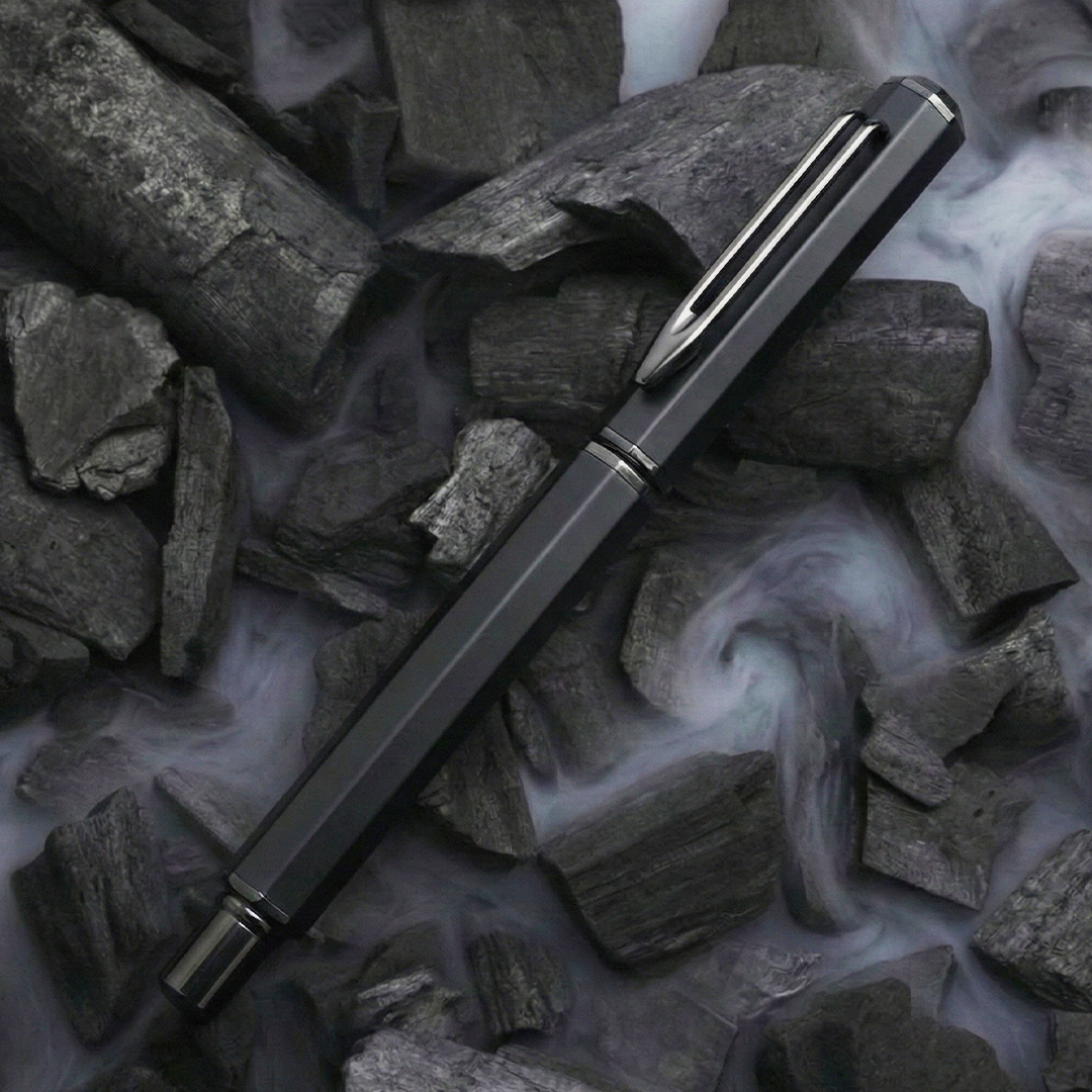 UAE's No.1 - Santhome Luxury Hex-Metal Roller Pen – Gift-Box Edition - Obsidian Black