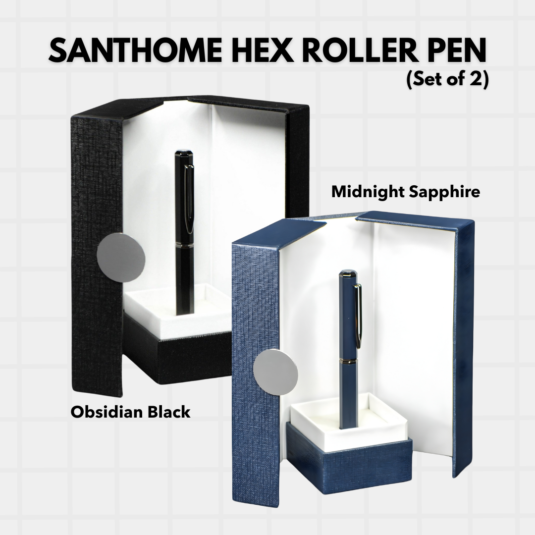 UAE's No.1 - Santhome Luxury Hex-Metal Roller Pen – Gift-Box Edition - Set of 2