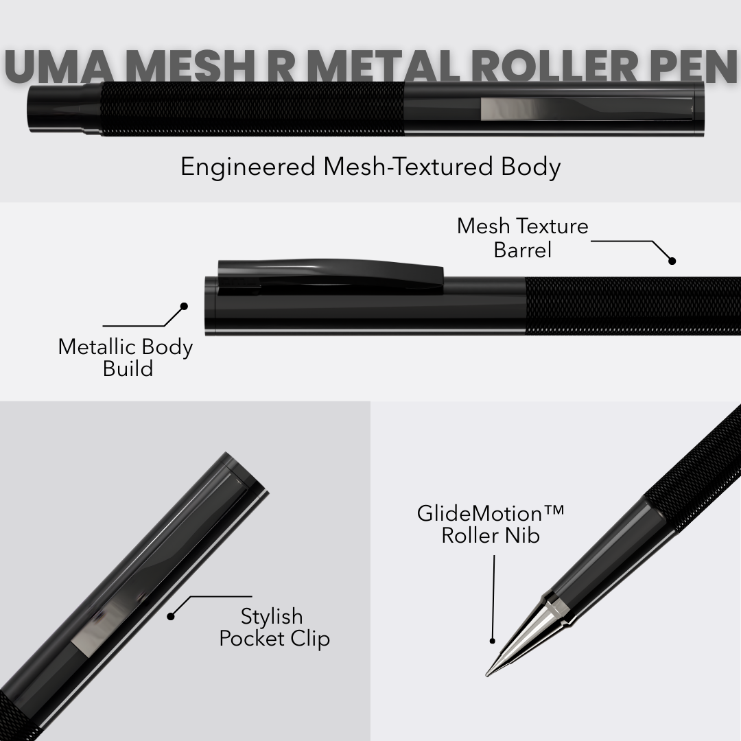 UMA - MESH R Premium Metal Roller Pen - Black