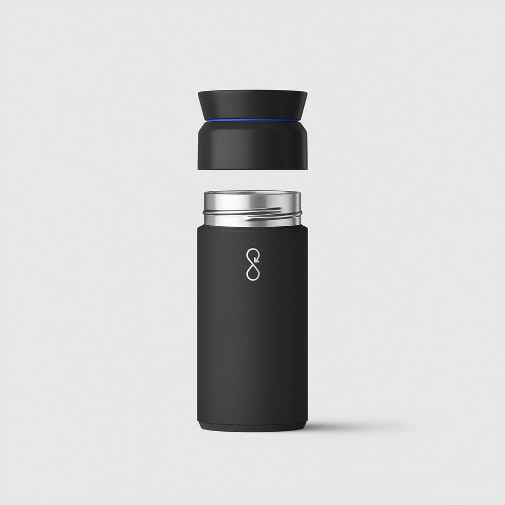 BREW - Ocean Bottle - Black - 350ml - Double-Wall Vacuum Flask