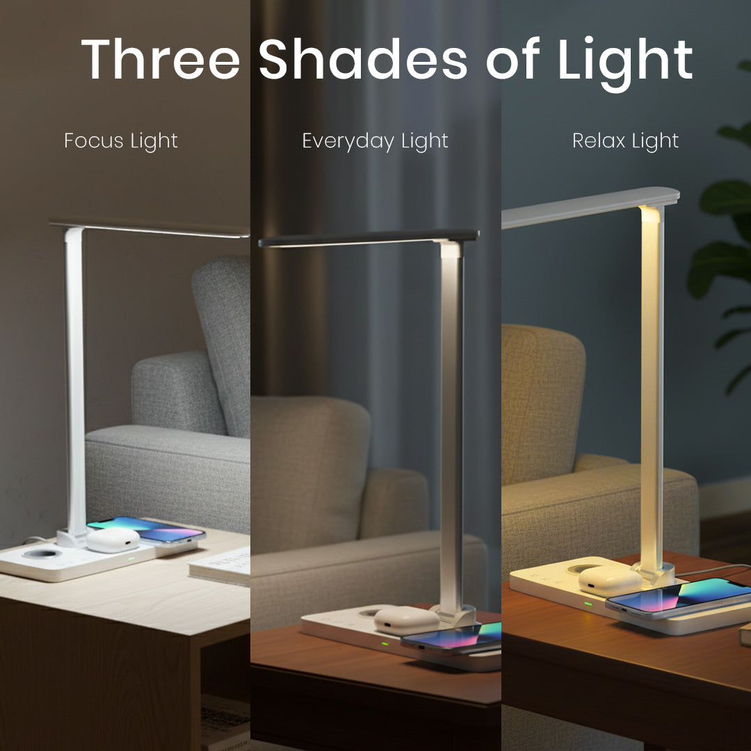 VELES - @memorii 3 in 1 Wireless Charger with Desk Lamp - Black