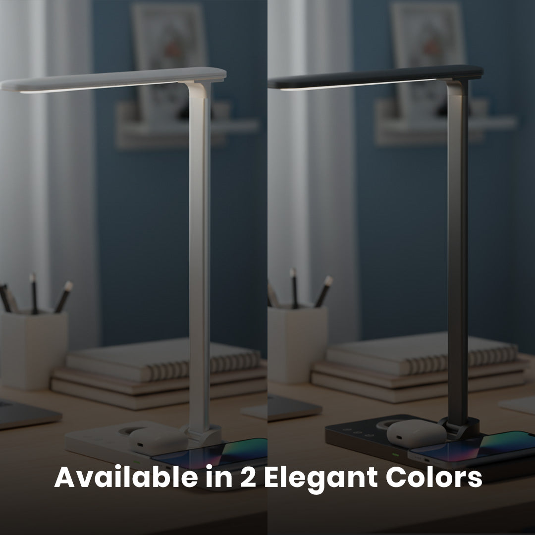 VELES - @memorii 3 in 1 Wireless Charger with Desk Lamp - Black