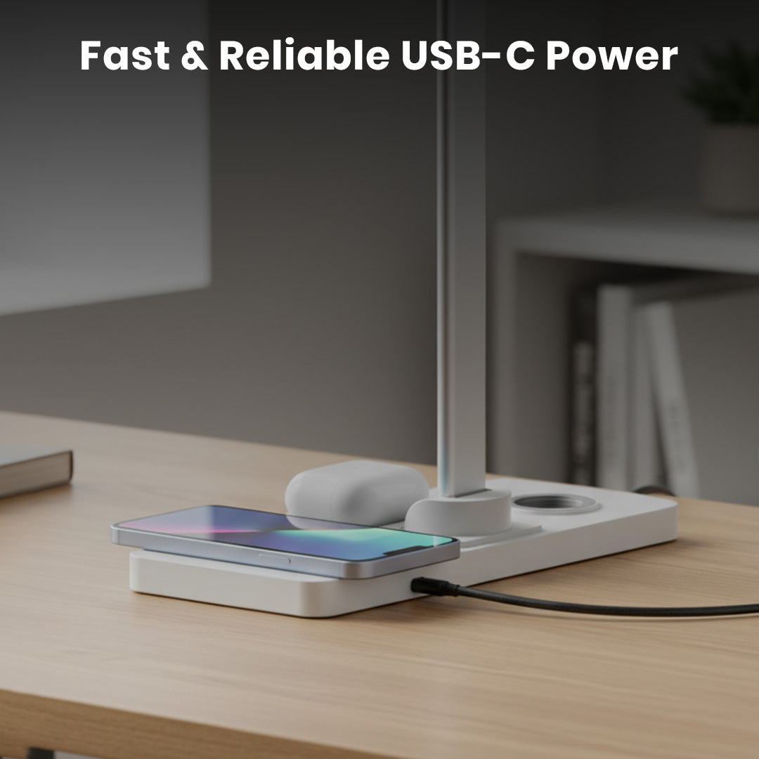 VELES - @memorii 3 in 1 Wireless Charger with Desk Lamp - Black