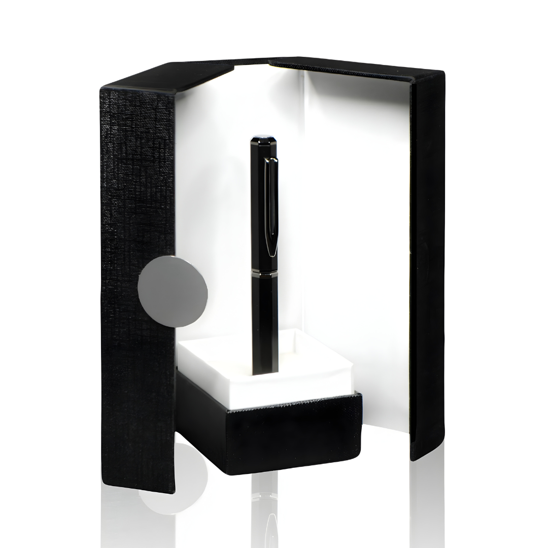 UAE's No.1 - Santhome Luxury Hex-Metal Roller Pen – Gift-Box Edition - Obsidian Black