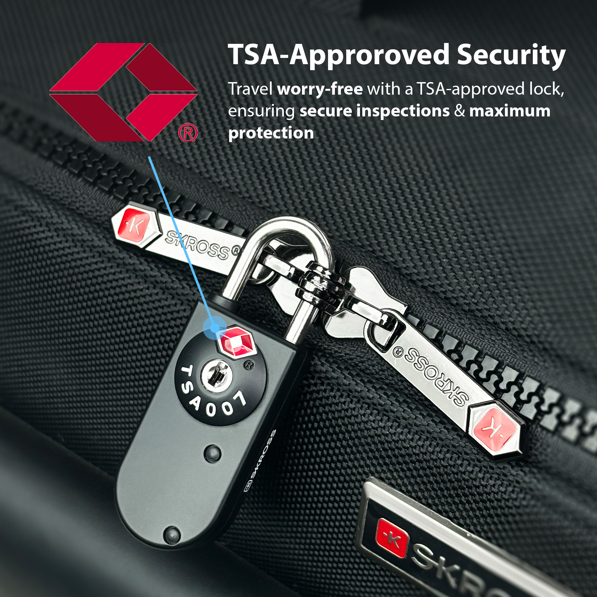 SmartCard TSA Lock Set with 2 Card Keys - Travel Organizer - SKROSS Travel