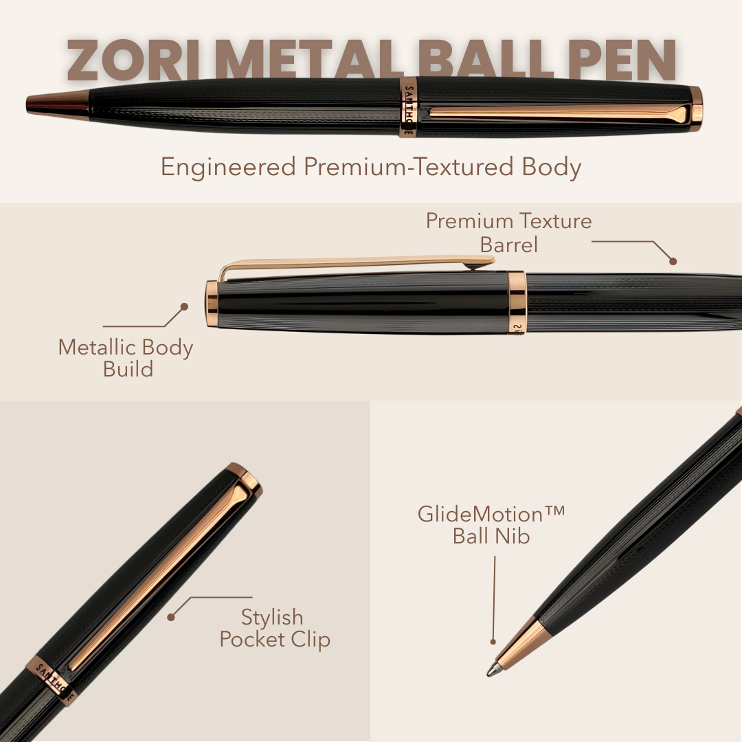 ZORY - Santhome® Gift Set of 2 Luxury Pens - Black / Gold
