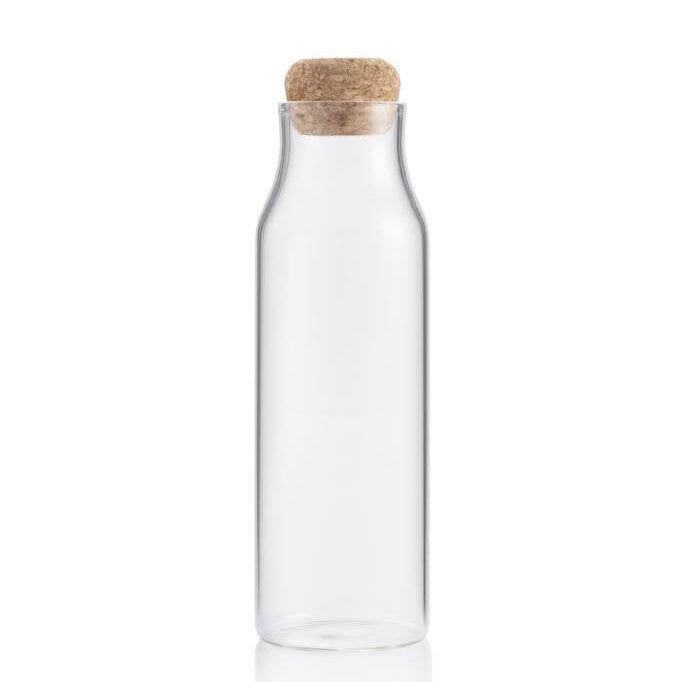 BERKA - Borosilicate Glass Bottle with Cork Lid - 600ml