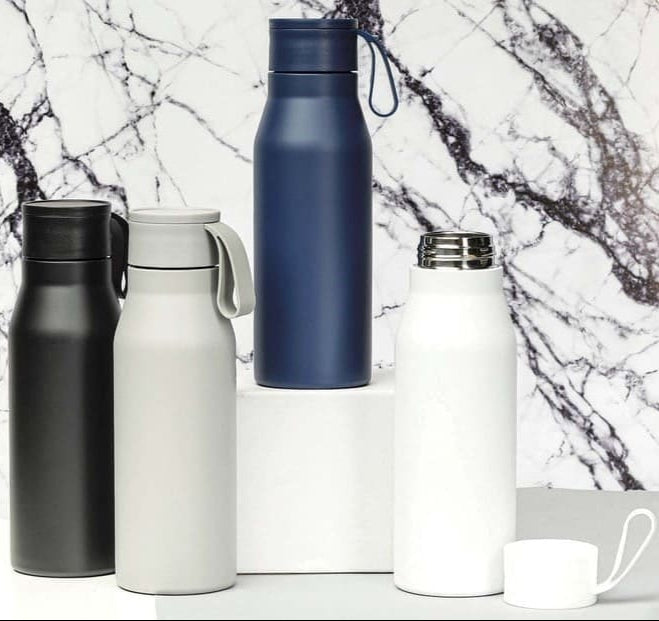 R-NEBRA - CHANGE Collection Recycled Stainless Steel Vacuum Bottle - White