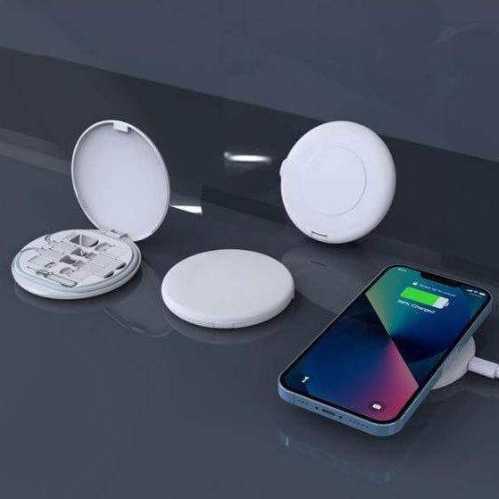 OSLO - @memorii Recycled 15W Wireless Charger Multi - Cable Set - White