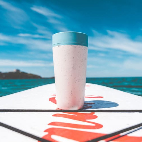 Circular Cup 12oz Cream & Faraway Blue