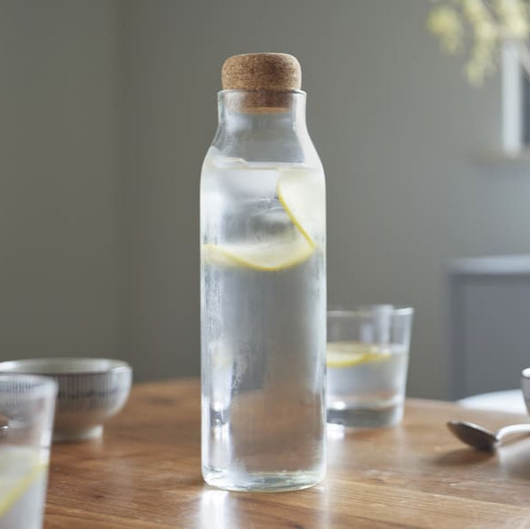 DELLACH - Borosilicate Glass Bottle with Cork Lid - 1200ml