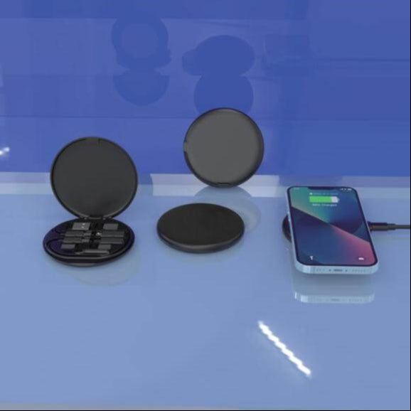 OSLO - @memorii Recycled 15W Wireless Charger Multi - Cable Set - Blue