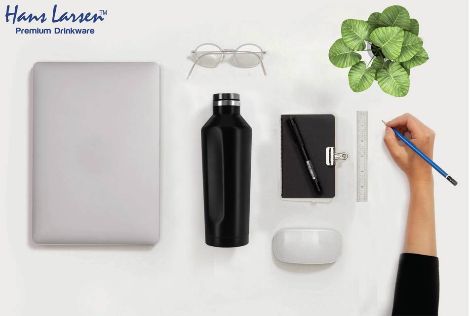 GALATI - Hans Larsen Stainless Steel Water Bottle - Black