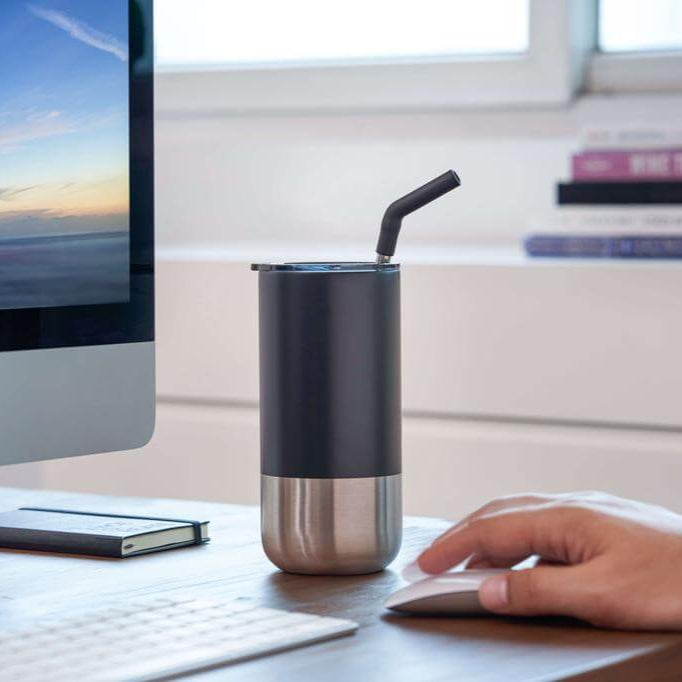 BORCULO - CHANGE Collection Insulated Tumbler with Reusable Straw - White