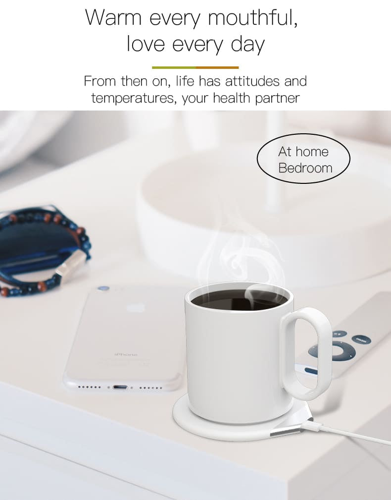 CRIVITS - Smart Mug Warmer with Wireless Charger - White