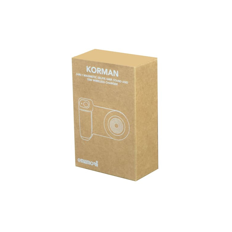 KORMAN - @memorii® Magnetic Phone Stand with 15W Wireless Charging and Remote Shutter - Black