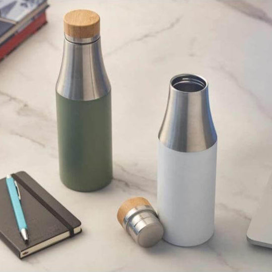 R-BREDA - CHANGE Collection Recycled Insulated Water Bottle - Black