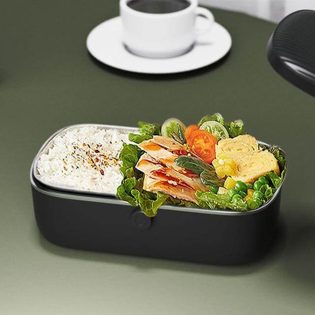 Electric Lunch Box with Food Heating – Portable Meal Warmer for Work & Travel (Black)