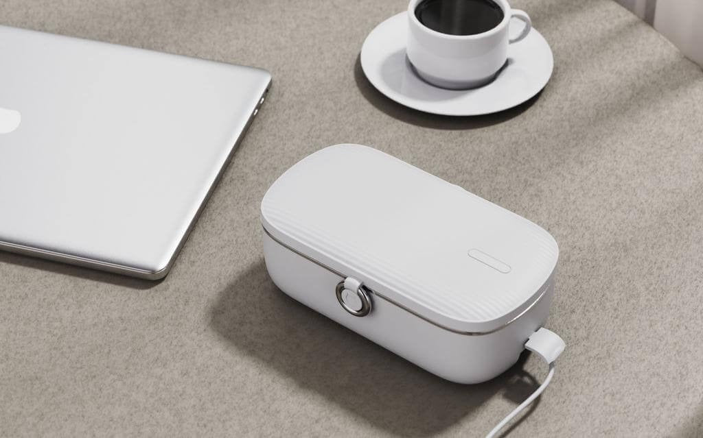 Electric Lunch Box with Food Heating – Portable Meal Warmer for Work & Travel (White)