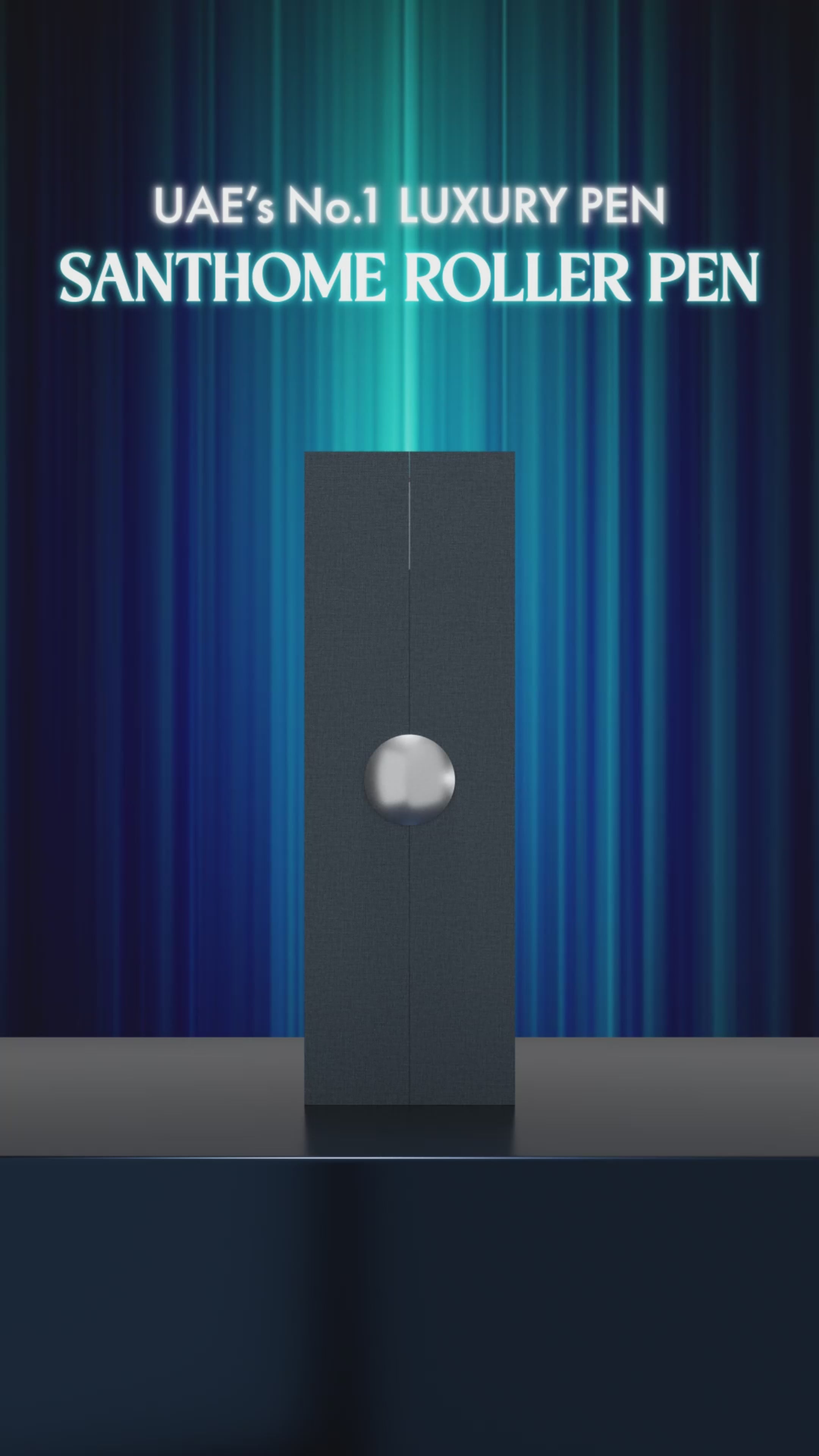 UAE's No.1 - Santhome Luxury Hex-Metal Roller Pen – Gift Box Edition - Midnight Sapphire Blue