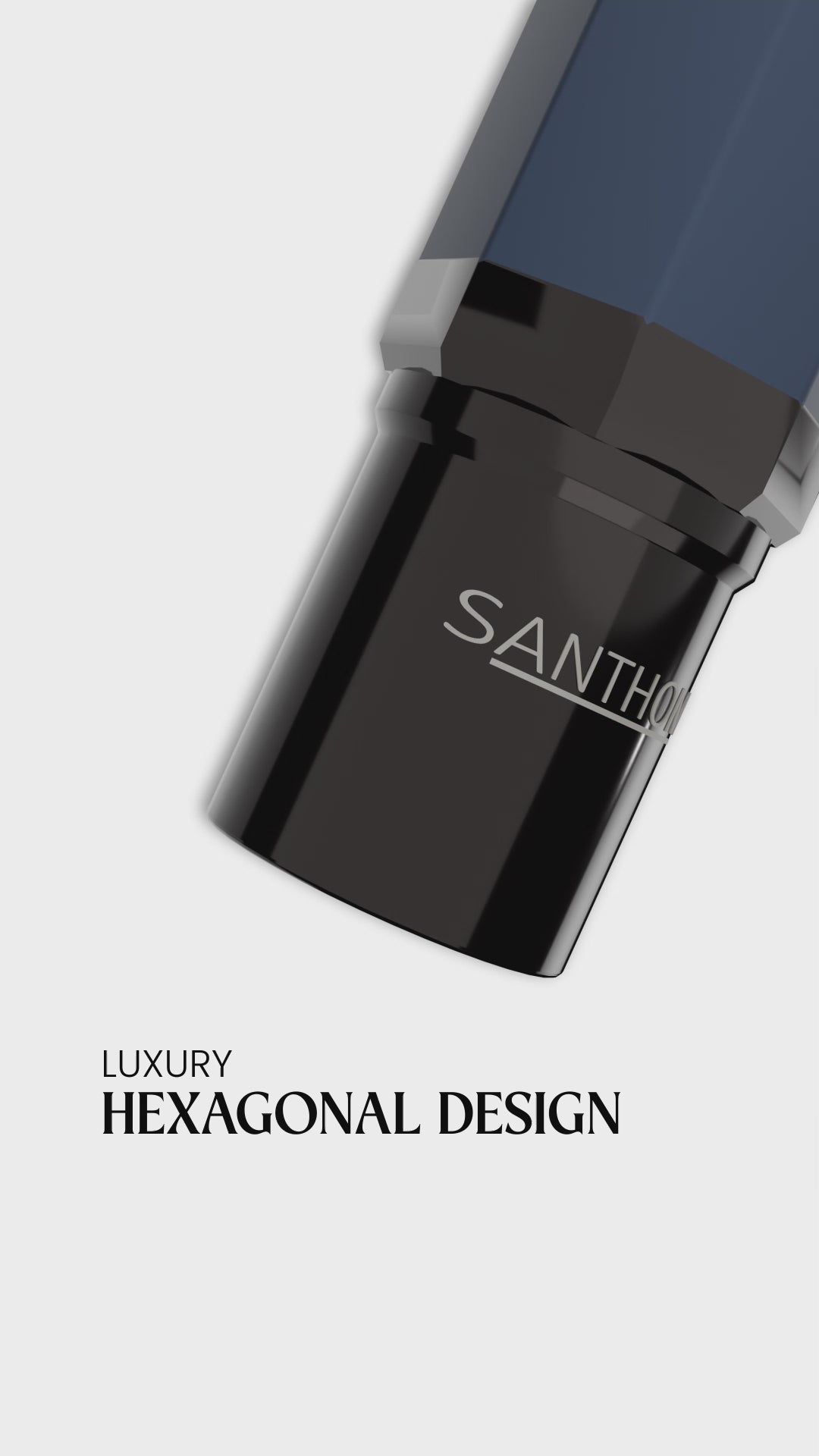 UAE's No.1 - Santhome Luxury Hex-Metal Roller Pen – Gift Box Edition - Midnight Sapphire Blue